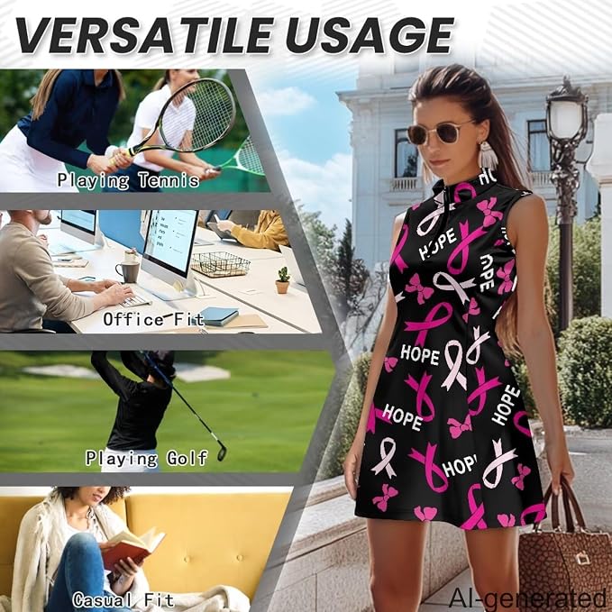 Golf Dress Tennis Dresses for Women with Built in Shorts and Pockets Sleeveless Athletic Dress Workout Dress