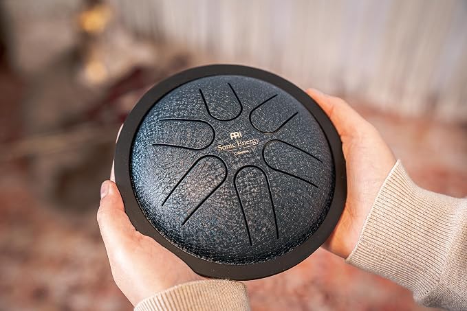 Meinl Sonic Energy Mini Steel Tongue Drum 6 Notes 6" with Mallets, Bag — Sound Healing Instrument for Musical Education, Meditation, ASMR, Yoga