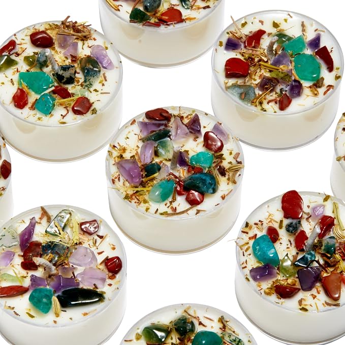 Virgo Zodiac Candle (Aug. 23 - Sep. 22) - Soy Candle - All Natural Aromatherapy Candle - Virgo Horoscope Candle - Crystal Candles - Set of 6 Tealights