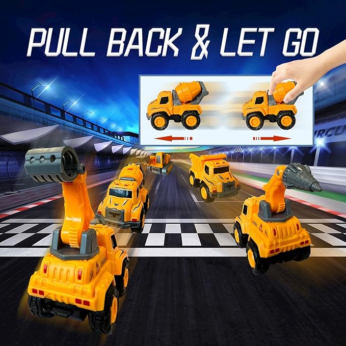 OTONOPI 5-In-1 Transforming Robot Toys - 5 Construction Trucks Transform into Huge Robot Alloy Deformation Combination Action Figures Set for Kids Toddler Boys Girl Age 3-12+