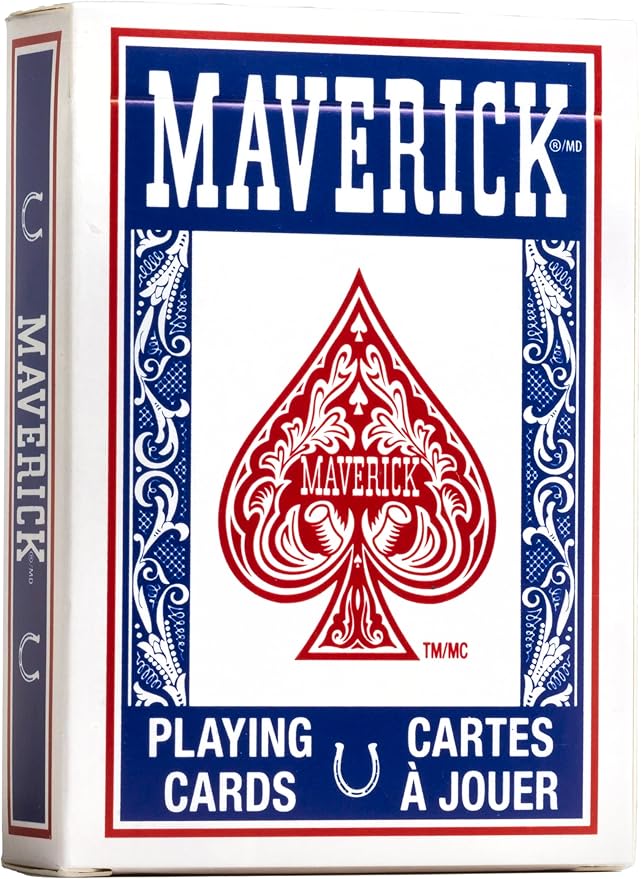 Maverick Playing Cards 48 Pack, Standard Index, Red and Blue Decks, Bulk Playing Cards for Poker, Card Games, and Family Game Night