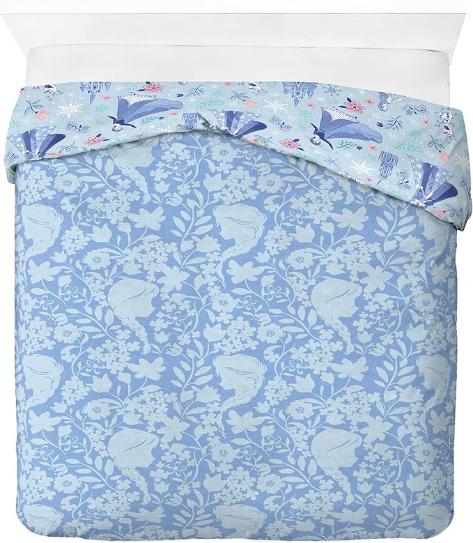 Jay Franco Kids Duvet Cover Set with Sham & Pillowcase – Ultra-Soft Bedding for Room Decor, Cover ONLY Comforter NOT Included, Blue - Frozen, 3 Piece King