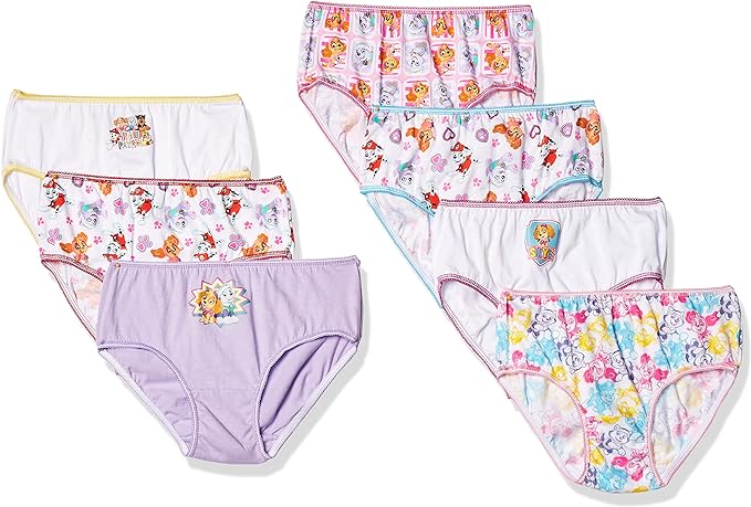 Paw Patrol Girls' 100% Combed Cotton 10-pack Underwear Available With Chase, Skye, Rubble and More in Sizes 2/3t, 4t, 4, 6, 8