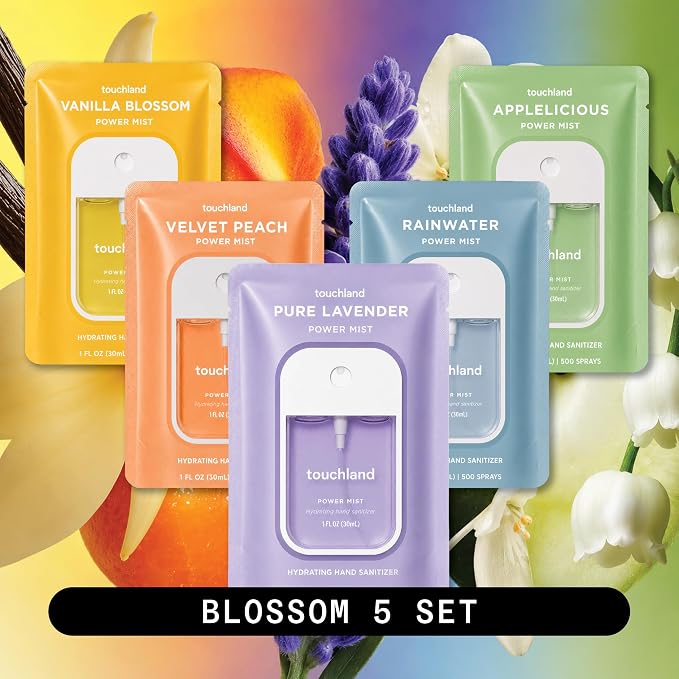 Touchland Hand Sanitizer Spray, Blossom 5 Set - 5 x 1 FL OZ