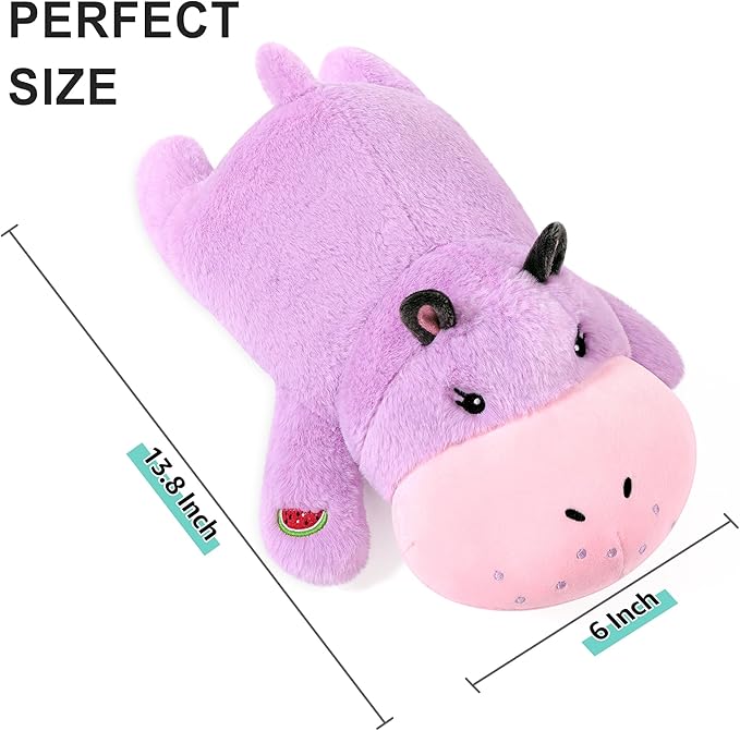 Onsoyours Original Weighted Hippo Stuffed Animals - 13.8"|1.8lbs Comfort Hippopotamus Plush, Soft Cute Hugging Plushies Toys Gifts for Kids & Adults