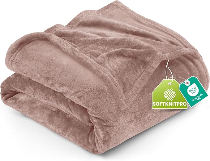 Utopia Bedding Soft Fleece Bed Blanket Queen Size Rose Pink (90x90 Inch) | Microfiber Plush Warm Lightweight Breathable Cozy Blanket Anti-Static, All Season Use, Gift for Women and Men