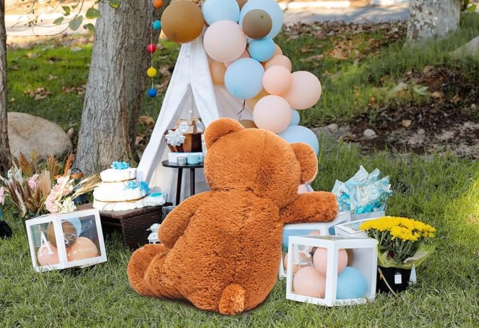 MorisMos Giant Teddy Bear Stuffed Animal 3ft-36 inch Big Teddy Bear for Girlfriend Boyfriend Wife Mom Fiancée Valentine's Gift,Large Stuffed Bear for Kid Birthday Christmas Baby Shower Decor,Brown