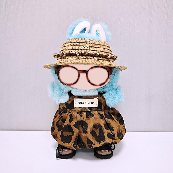 Clothes for Labubu, Handcrafted Set for 15cm/17cm Doll, Premium Doll Outfit with Accessories, 4 Piece Stylish Clothes for Labubu Accessories