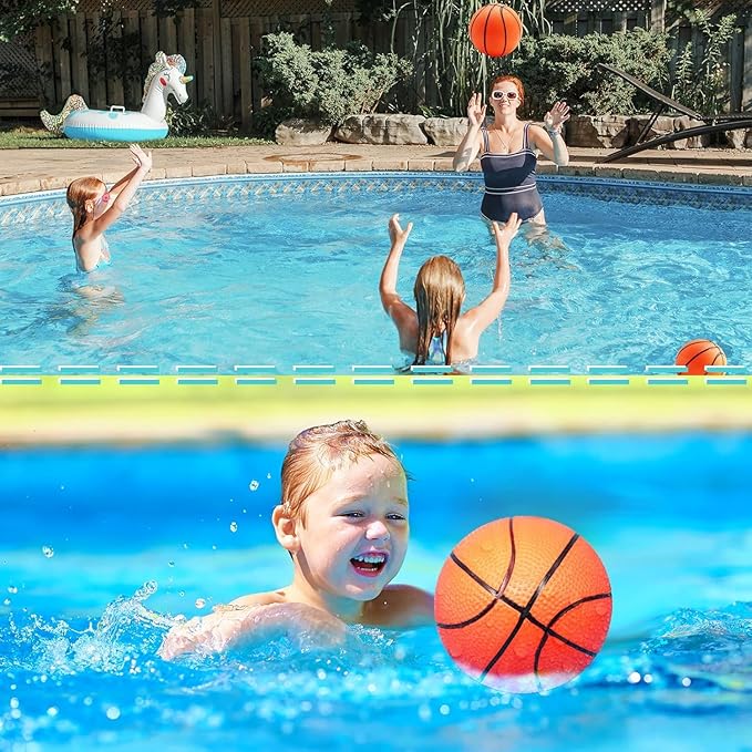 Oleitodh 15Pcs 6" Mini Basketball Balls Bulk Small Basketball Set, PVC Small Basketballs for Over The Door Hoop Games Party Favors Indoor Outdoor Play Adults Kids Pool Beach Colorful