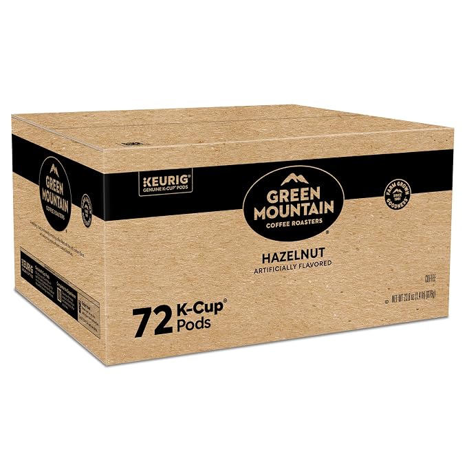 Green Mountain Coffee Roasters Hazelnut Keurig Single-Serve K-Cup pods, Light Roast Coffee, 72 Count