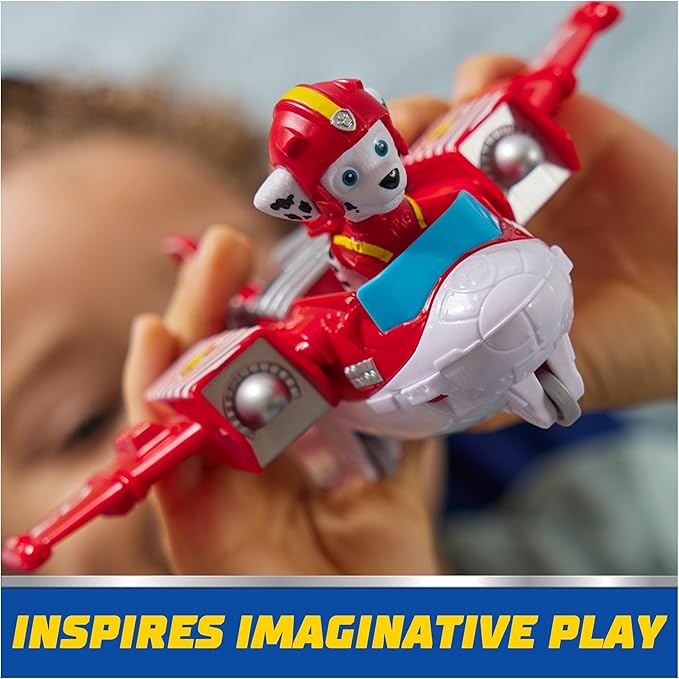 Paw Patrol: Air Rescue Marshall Action Figure & Hero Hydro Airplane Toy with Projectile Launcher & 2 Projectiles, Kids Toys for Boys & Girls Ages 3+
