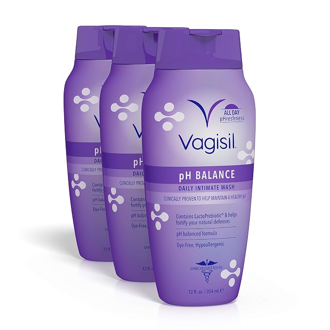 Vagisil Feminine Wash for Intimate Area Hygiene, pH Balance, Gynecologist Tested & Odor Block Daily Freshening Wipes for Feminine Hygiene in Resealable Pouch
