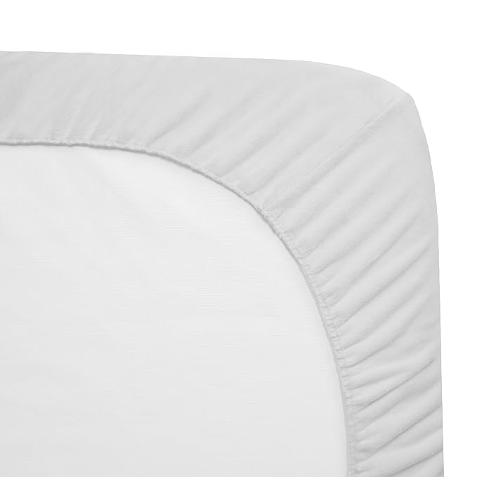 American Baby Company Heavenly Soft Chenille Fitted Pack N Play Playard Sheet 27" x 39", Warm and Cozy Chenille Pack and Play Sheet, White, for Boys and Girls, Fits Most Mini Crib Mattresses
