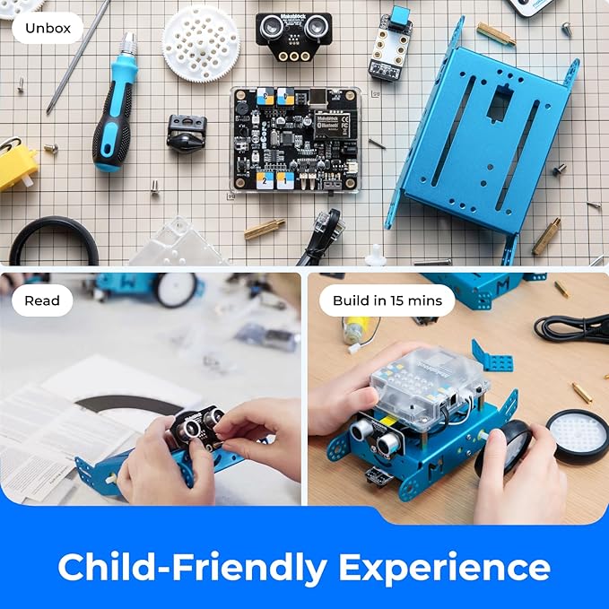 Makeblock mBot Robot Kit, Robotics for Kids Ages 8-12 Learn to Code with Scratch & Arduino, STEM Toys Science Kits for Kids Age 8-12 Boys and Girls Age 8+