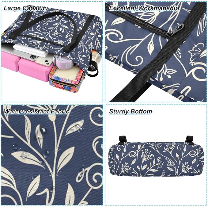 MCHIVER Yoga Bag for Women Men Large Yoga Mat Bag with Adjustable Strap Workout Bags Totes for Pilates Yoga Travel