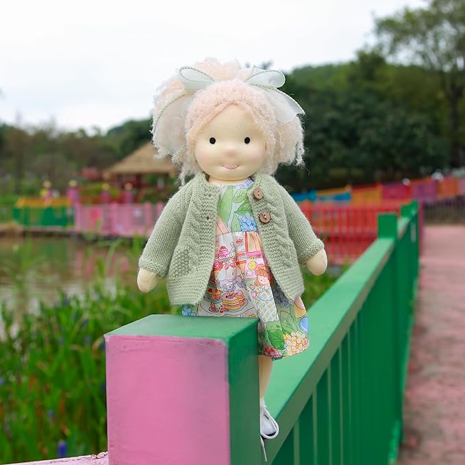 BlissfulPixie Handmade Waldorf Collect Rag Doll Birthday Present with Exquisite Box-Aaliyah 12"