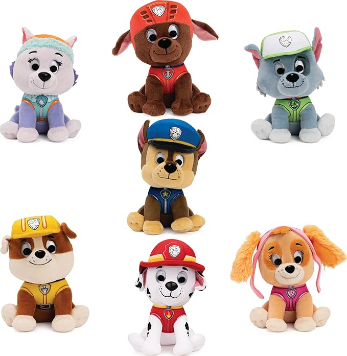 LA PAT’ PATROUILLE - PELUCHE GUND 15CM PAW PATROL - Peluche Chiot Pat' Patrouille Taille 15cm - Lavable En Surface - Jouet Premier Age - 6061061 - Jouet Bébé 12Mois et + - Modèle Aléatoire une pièce