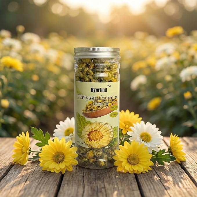 Hynrhnd 40g/1.4oz Dried Chrysanthemum Buds Tea, Premium Loose Leaf Herbal Tea, Whole Flower Baby Chrysanthemum Tai Ju, Caffeine-Free, Non-GMO