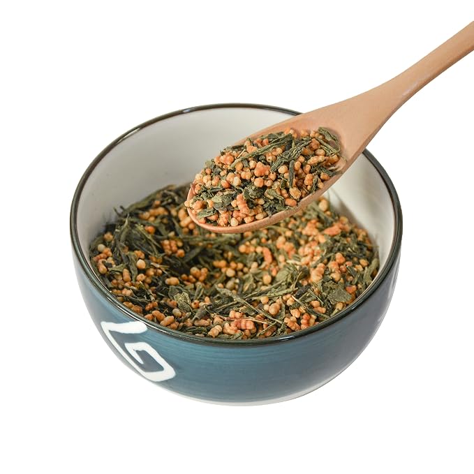 TIAN HU SHAN Genmaicha Green Tea with Roasted Rice, Low Caffeine Genmaicha Tea Loose Leaf 8 Ounce / 226g (Pack of 1)