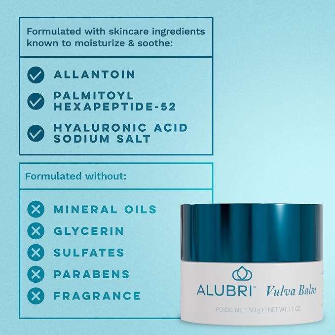 Vulva Balm, Intimate Moisturizer, Non-Greasy, Fragrance-Free, 1.7oz | No hormones, sodium hyaluronate, peptide & dragonfruit extract, Activated Oil Complex, gynecologist developed, sensitive skin