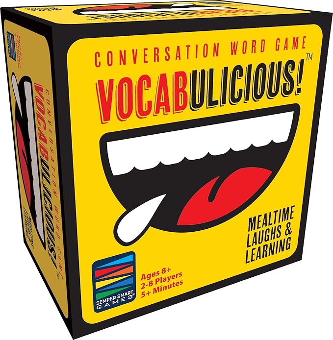 Semper Smart Games VOCABULICIOUS! The Vocabulary, Word and Conversation Game That Makes Mealtime More Meaningful.