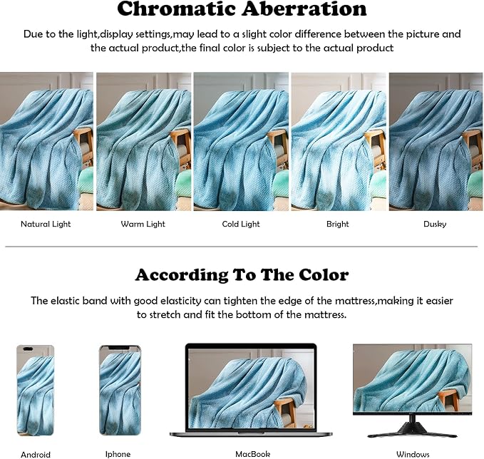 NEWCOSPLAY Fleece Leaves Pattern King Blanket, Light Blue, 90"x110" | Super Soft Throw Blanket, Lightweight Cozy Bed Sofa Blanket, Premium Silky Flannel Fleece, Travel Blanket for All Season Use
