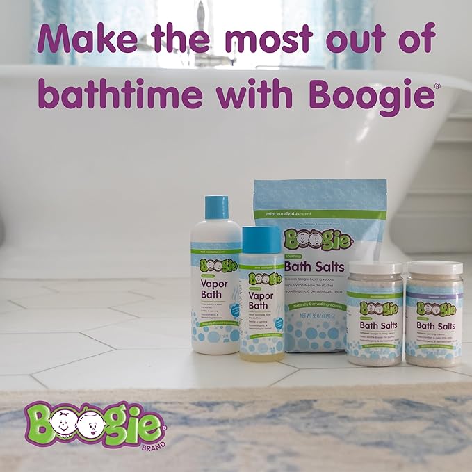 Boogie Kids Bath Bombs, Calming, Naturally Derived, Made with Aloe and Calming Vapors, Eucalyptus, 3 Bath Bombs, 2.8 oz, Pack of 1