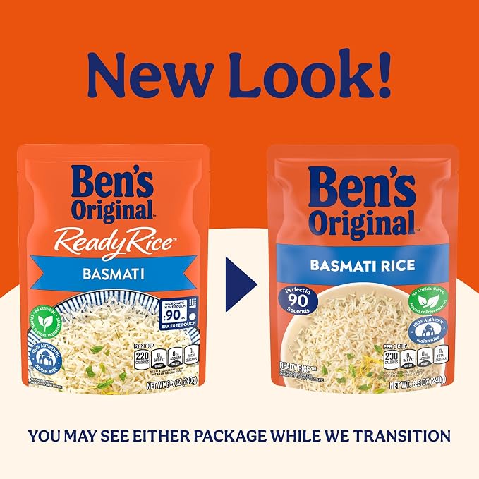 BEN'S ORIGINAL Ready Rice Basmati Rice, Easy Side Dish, 8.5 oz Pouch (Pack of 6)