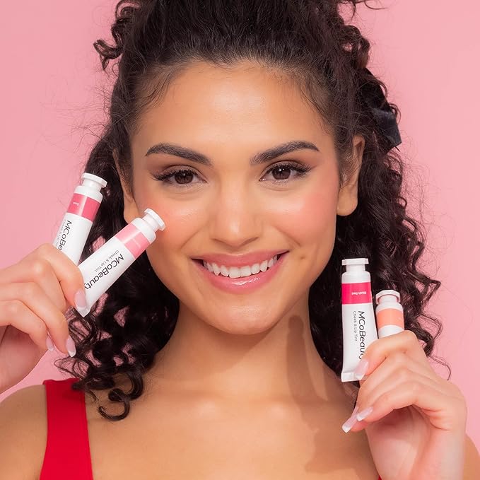 MCoBeauty - Cheek and Lip Tint - Dewy Gel-Cream Formula for Buildable Color - With a Soft Radiant Finish - Blush Red Shade - Tinta para Labios, Liquid Blush for Cheeks & Lips