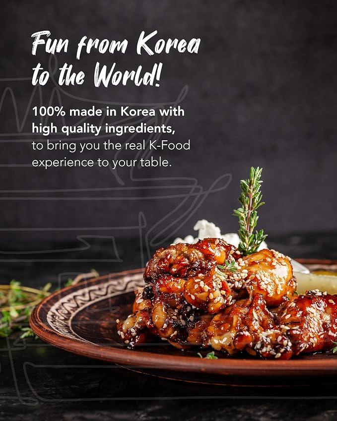 Funtable Sweet & Sour Chicken Sauce - Korean-Style Glaze, 13.4 oz | Sticky, Savory and Tangy Condiment for Fried Wings, Nuggets, BBQ and Dipping; Ready-to-Use Flavor for Quick Meals