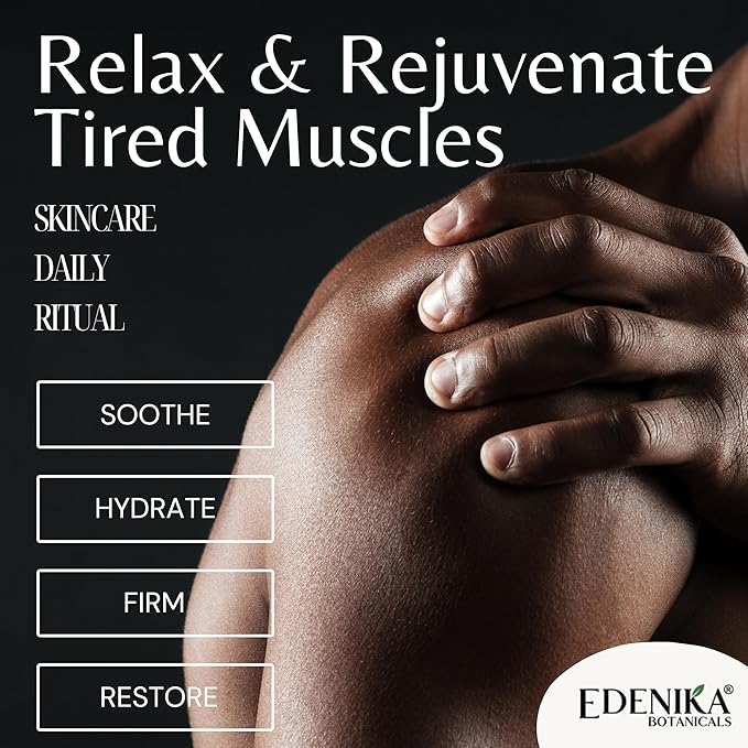 Edenika Botanicals Maximum Strength Sore Muscle Massage Oil for Massage Therapy with Pure Arnica, Deep Muscle Tension Relief & Joint Comfort Rub, Enhancing Circulation & Warming, 8 fl oz