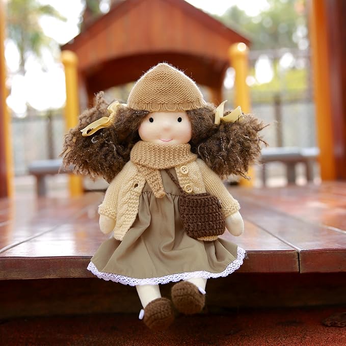 Waldorf Doll - Handmade Plush Collectors Doll for Kids Birthday Present, 12" Dotty