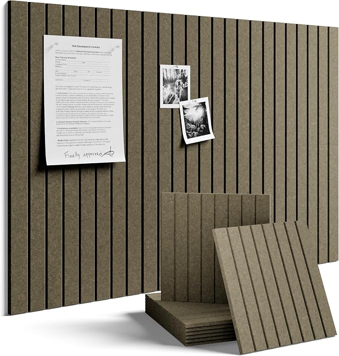 Fluxynara 36" x 24" Large Felt Bulletin Board, Earth Brown | 6 Pack Cork Board Alternative with 30 Safe Adhesive Tabs, Pin Boards for Wall Decor, Home, Office, Classroom,Dorm