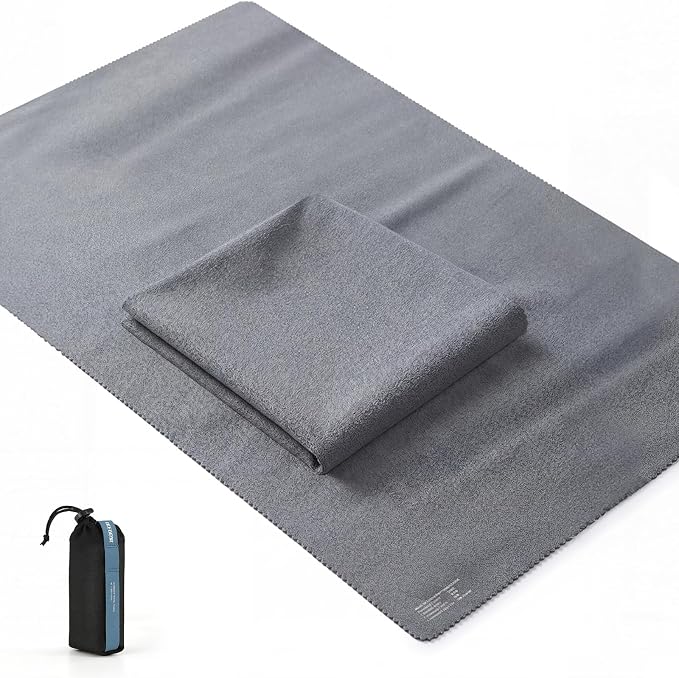Microfiber Travel Towel, Soft Lightweight Quick Dry Towel, Super Absorbent Compact Travel & Sports & Beach Towels for Camping, Backpack, Gym, Swimming, Yoga, Hiking (Grey, X Large)