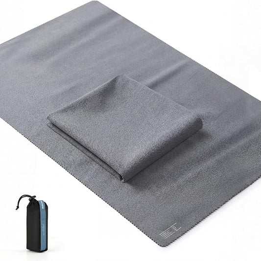 Microfiber Travel Towel, Soft Lightweight Quick Dry Towel, Super Absorbent Compact Travel & Sports & Beach Towels for Camping, Backpack, Gym, Swimming, Yoga, Hiking (Grey, X Large)