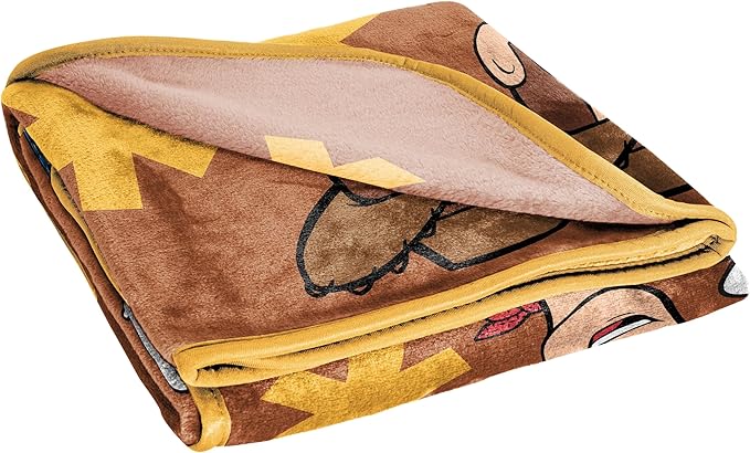 Jay Franco Plush Throw Blanket – 46" x 60" Inches Kids Hero Soft & Cozy Fleece Throw for Bedroom & Couch Décor, Official Licensed Product, Brown - Toy Story Woody