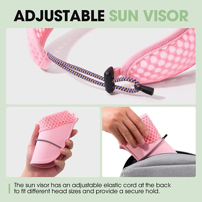 Breathable Mesh Sun Visor Lightweight Sport Hat for Men Women | Adjustable Elastic Machine Washable Moisture Wicking Quick Dry Comfortable Sun Protection for Golf Running Tennis Hiking