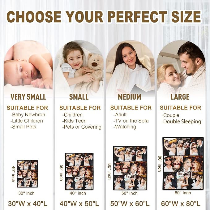 Yofair Ships Next Day, Custom Blanket with Picture Wedding Anniversary Valentines Day Gifts for Him Her Personalized Photo Blankets I Love You Couple Gift for Women Boyfriend Girlfriend Wife Husband