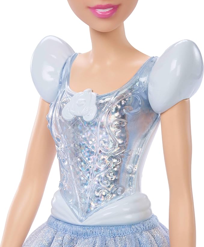 Mattel Disney Princess Cinderella Doll in Sparkling Fashion with Removable Skirt, Headband and Shoes, Posable & Collectible, Inspired by Movie