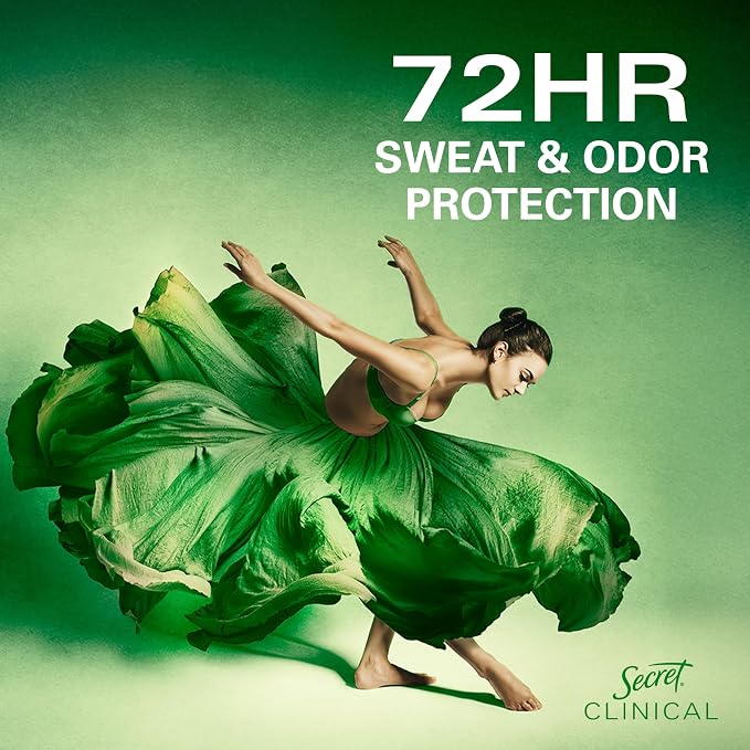 Secret Clinical Strength Antiperspirant Deodorant for Women, Wickedly Wonderful, 3X Sweat Protection, 72hr Sweat & Odor Protection, PH Balanced, Invisible Solid, Cashmere Woods & Lime Scent, 2.6 oz