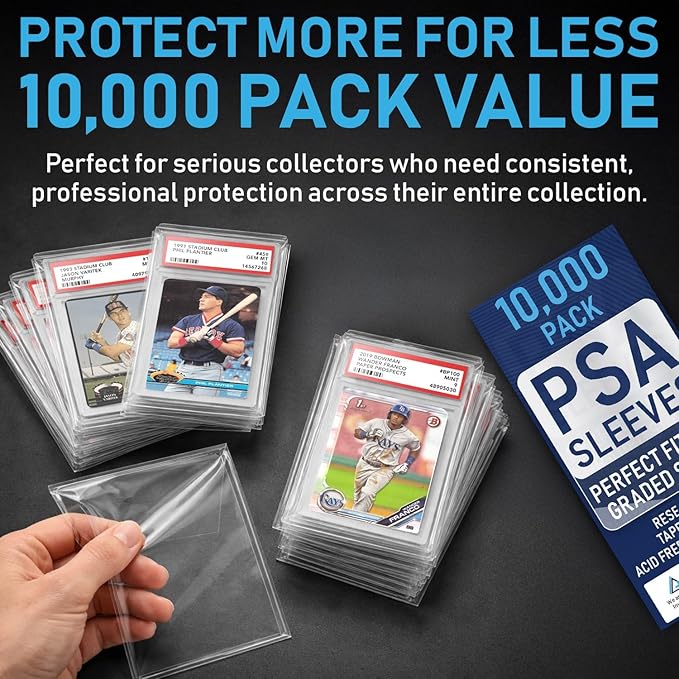 Invested Alliance PSA Slab Sleeves for Graded Cards | PSA Exact Fit Graded Card Sleeves, Resealable Slab Protector for TCG Collectors - Sports, Trading & Gaming.