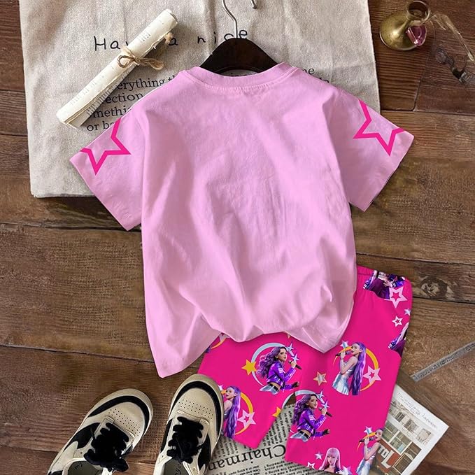 K-POP DEM0N Hunters Outfits for Girls, 2 Piece T-Shirts and Apparel Sets Birthday Gift