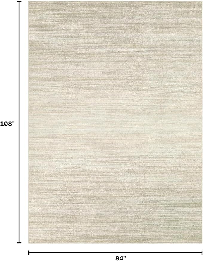 UERMEI 7x9 Washable Area Rug - Neutral Modern Abstract Living Room Rugs, Non-Slip Soft Large Indoor Floor Carpet for Bedroom Home Office & Under Dining Table Decor, Brown/Beige