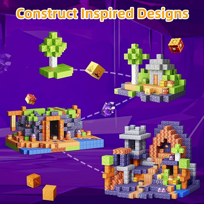 150PCS Magnetic Blocks, Build 3D Magnetic Building Blocks for Kids Ages 4-8, Magnet Blocks STEM Sensory Educational Christmas Birthday Gifts for Boys & Girls Ages 3+ Construction Toys