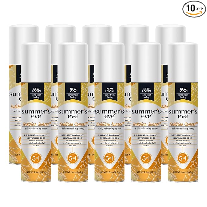 Summer's Eve Ultra Daily Active Feminine Freshening Spray, Intimate Deodorant, Neutralizes Odor, pH Balanced, Long Lasting Fresh Scent, 2 Ounce (Pack of 10)