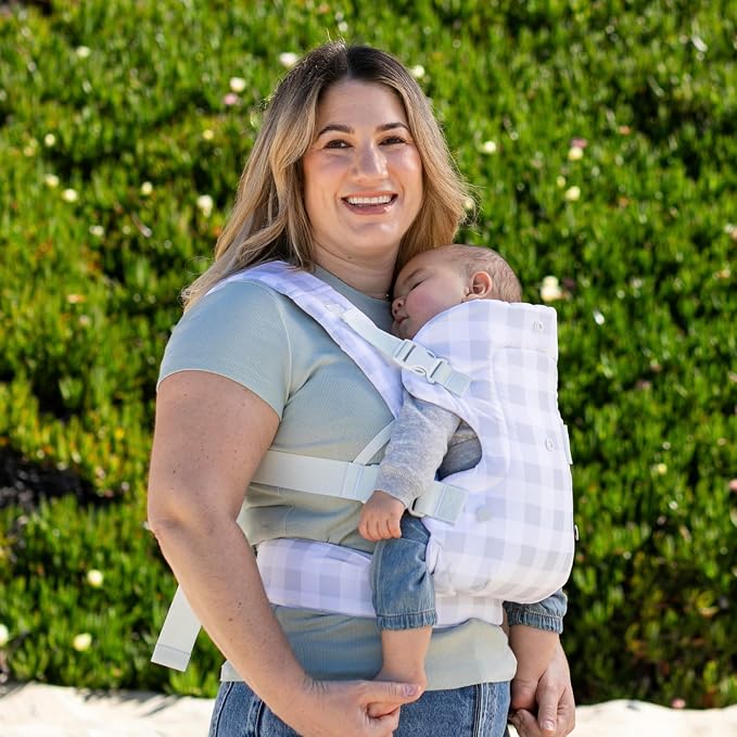 Infantino Flip 4-in-1 Convertible Baby Carrier, Adjustable, Ergonomic Hands Free Babywearing, Registry Essential, Carrier for Newborn to Toddler, Plaid