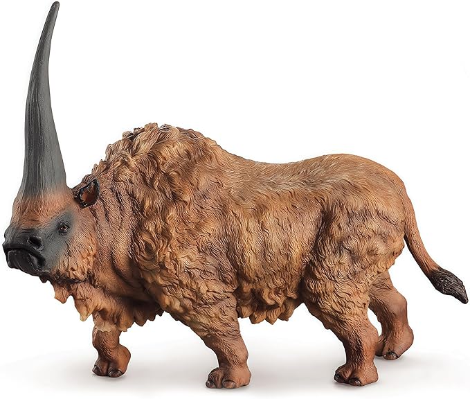 Gemini&Genius Ancient Rhino Action Figure Toy, Siberian Unicorn Rhinoceros Figurine Wild Animal, Elasmotherium Animal Toy, Gift, Collection, Display for Kids Collectors