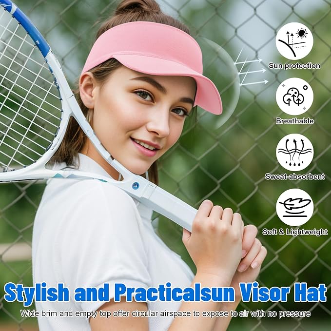 Sukeen Cooling Stretchy Sun Visor for Women Men UV Protection Cooling Hat | Lightweight quick-dry free size vizor with instant cooling, sports visor hat for golf, tennis, cycling, running, pickleball