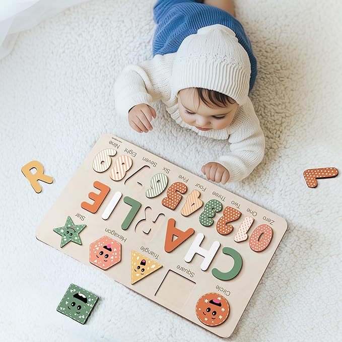 Custom Wooden Name Puzzle, Toddler Toys, Baby Girl Gifts, Gift for Kids, 1st Birthday Gift, Unique New Baby Gifts, Wooden Puzzle