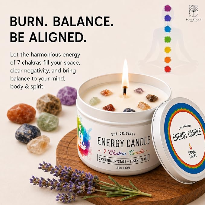 SOUL STICKS Smudge Candle for Cleansing House, Meditation, Chakra Healing, Aromatherapy | 3.5 Ounce Smudge Candle for Spiritual Cleansing (7 Chakras)